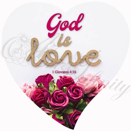 Quadro "God is love 1 Giovanni 4:16" - Cuore (CR0021)