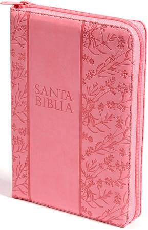 RVR 60 Biblia Letra Grande Rosada Flores (Similpelle)