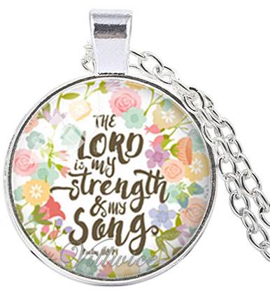 Collana The Lord is my strength argentata