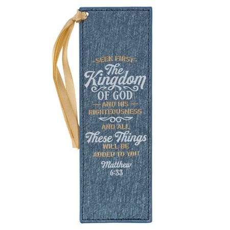 Segnalibro in similpelle The Kingdom of God Metallic Blue