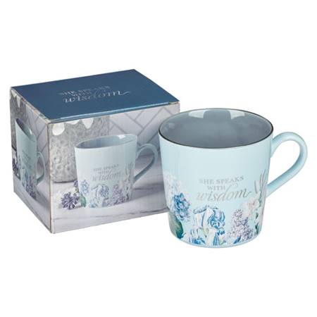 Tazza She Speaks with Wisdom Blue Floral