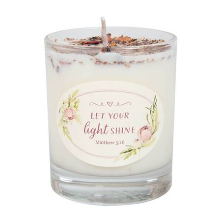 Candela profumata in vetro Let your light shine