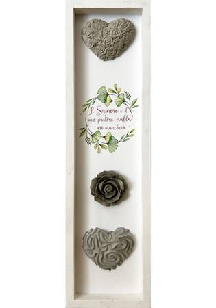 Quadro in legno bianco Salmo 23 Cuori