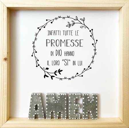 Quadro in legno naturale Amen