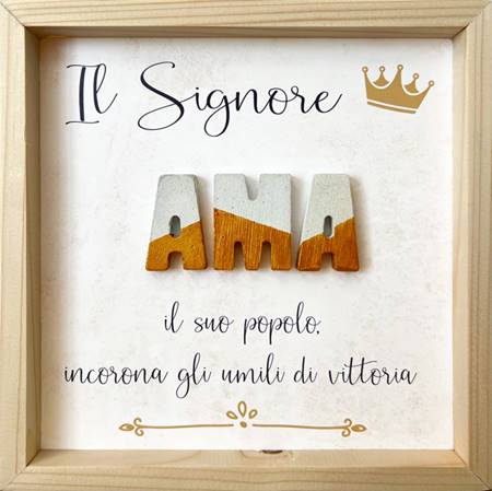 Quadro in legno naturale Il Signore ama il suo popolo