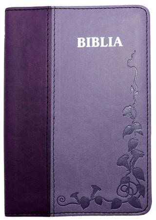 Bibbia in rumeno bicolore viola con cerniera - 16203
