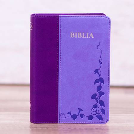 Bibbia mini in rumeno bicolore viola - 14672