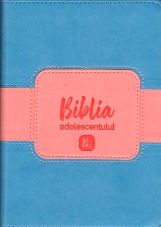 Bibbia in rumeno per giovani bicolore rosa/azzurra - 18279