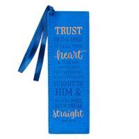 Segnalibro in similpelle blu Trust in the Lord (Similpelle)