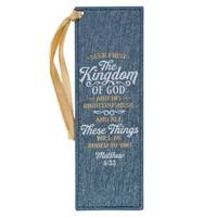 Segnalibro in similpelle The Kingdom of God Metallic Blue (Similpelle)