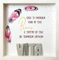 Quadro in legno bianco Salmo 91 Vita