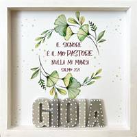 Quadro in legno bianco Salmo 23 Gioia