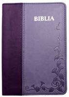 Bibbia in rumeno bicolore viola con cerniera - 16203 (Similpelle)