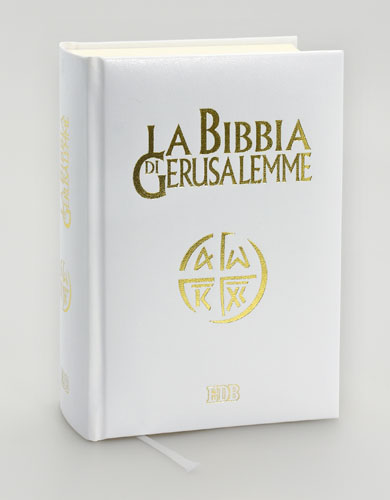 La Bibbia di Gerusalemme in similpelle bianca