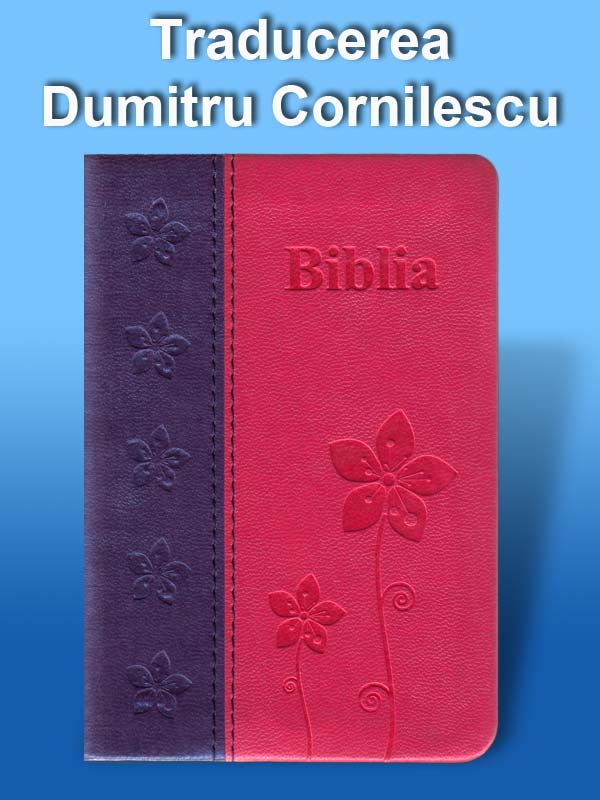 Bibbia in Rumeno tascabile in pelle Viola e Fucsia - Dumitru Cornilescu