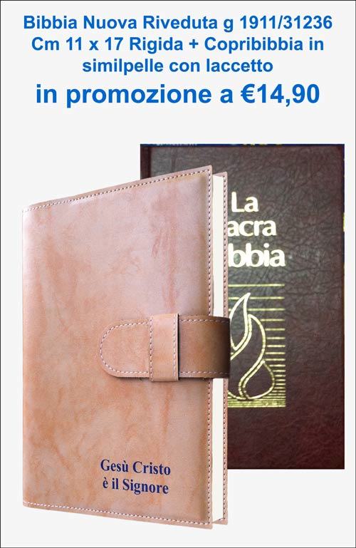 Copribibbia Similpelle con Laccetto + Bibbia g 1911 / 31236 Nuova Riveduta cm 11 x 17