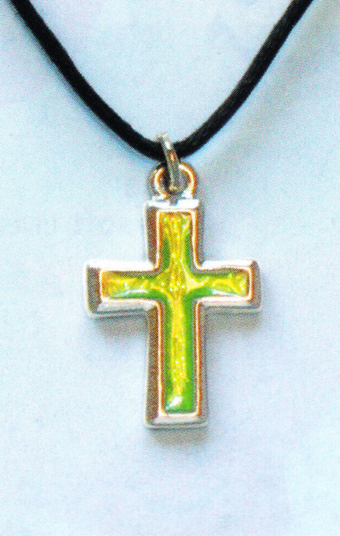 A1189 - Collana Croce in metallo che cambia colore