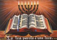 Cartolina "La tua parola è una luce" (Bibbia aperta)