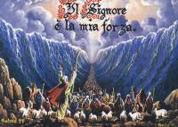 Cartolina "Il Signore è la mia forza" (Passaggio del mar Rosso)
