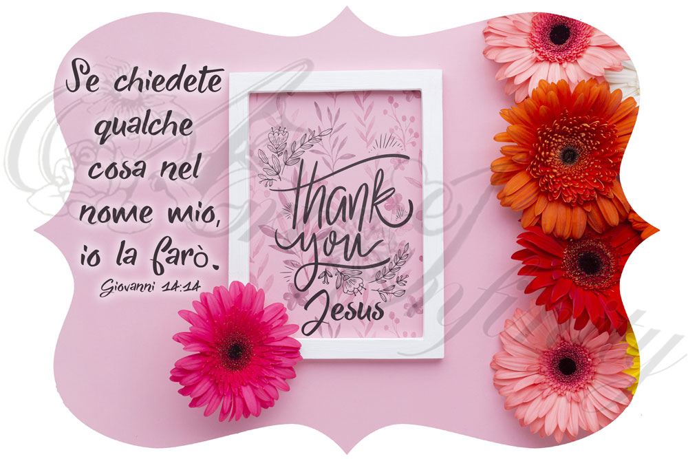 Quadro "Thank you Jesus" - Sagomato (SGM036)