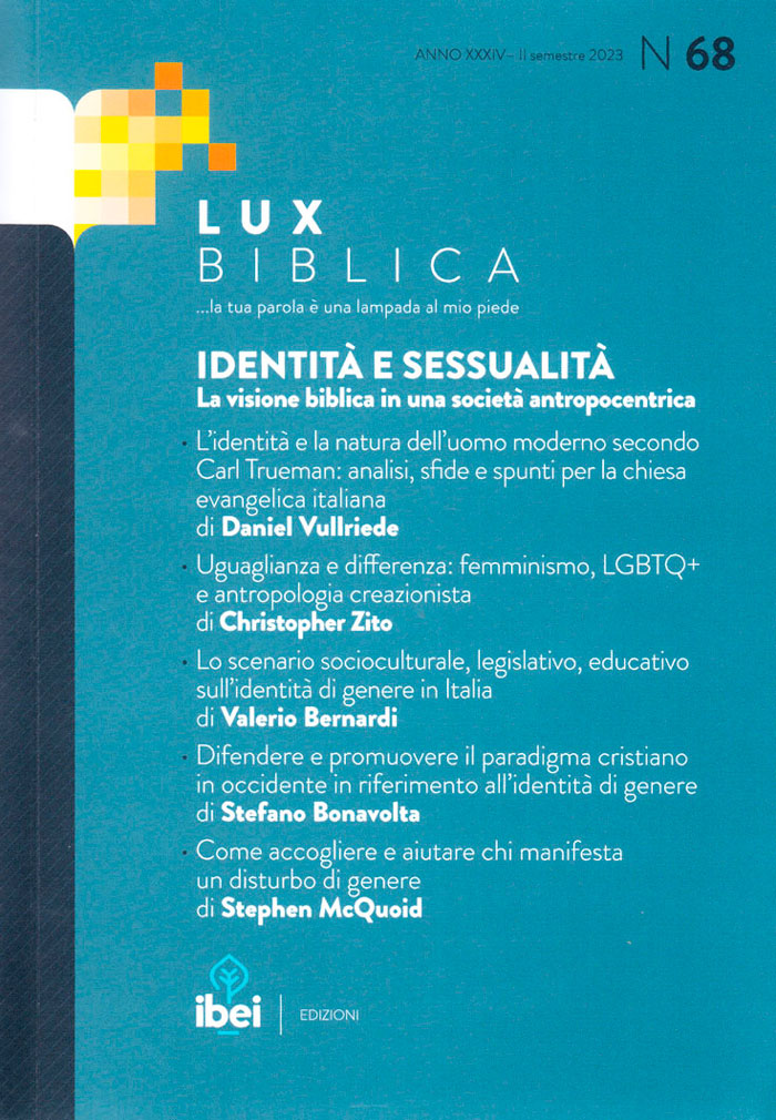 Identità e sessualità - Lux Biblica n° 68: La visione biblica in