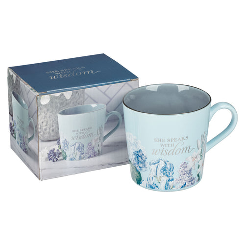 Tazza She Speaks with Wisdom Blue Floral