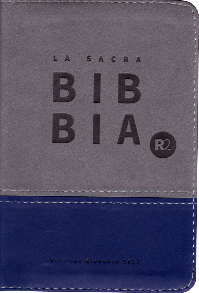 Bibbia Riveduta 2020 Tascabile Bicolore Grigio/Blu