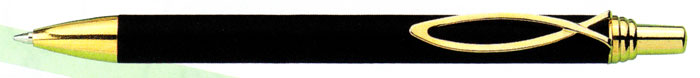 A639 - Penna elegante "Kreta" nera con fermaglio dorato