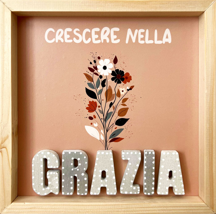 Quadro in legno naturale Crescere nella grazia