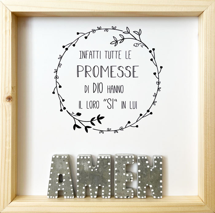 Quadro in legno naturale Amen
