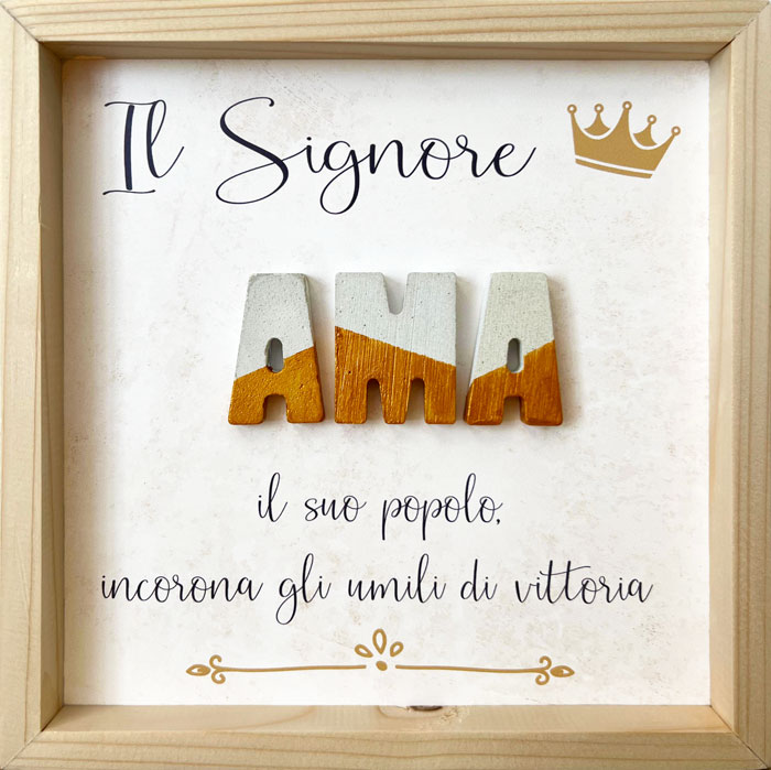Quadro in legno naturale Il Signore ama il suo popolo