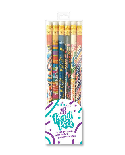 Pacco da 12 matite con disegni assortiti