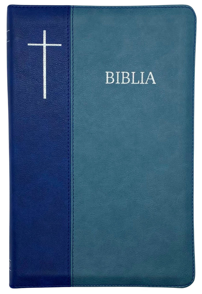 Bibbia in rumeno bicolore blu Cornilescu - 21175