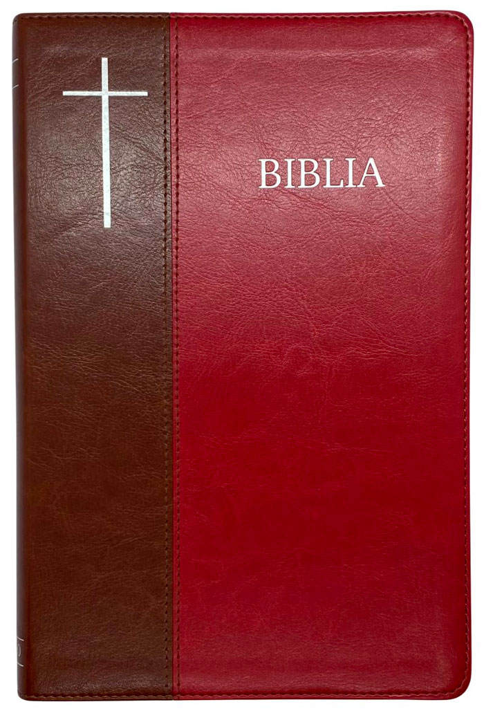 Bibbia in rumeno bicolore marrone/rosso Cornilescu - 21173