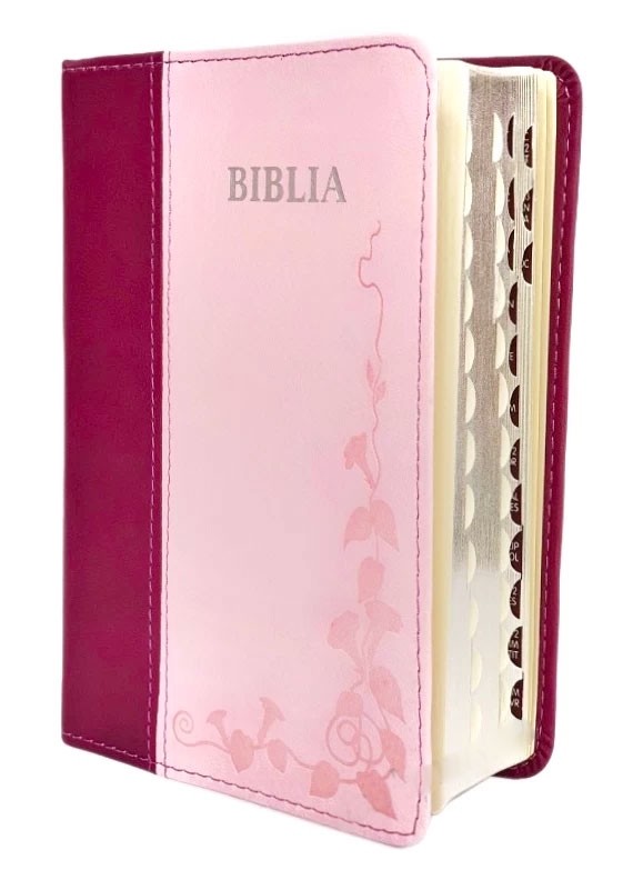 Bibbia mini in rumeno bicolore rosa - 16969