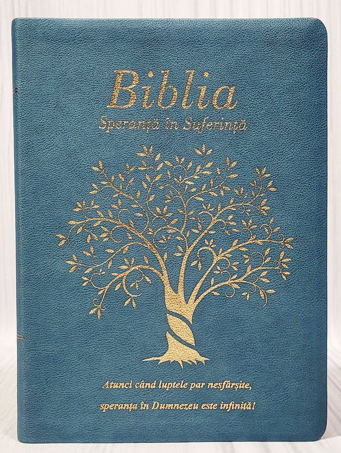 Bibbia in rumeno Speranza nella sofferenza Blu polvere - 20699