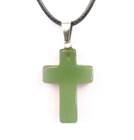 Collana Croce in pietra naturale Agata verde