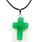 Collana Croce in pietra naturale verde